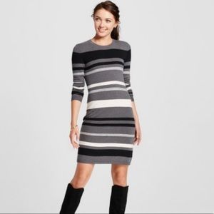 Merona striped sweater dress, 3/4 sleeve, XL